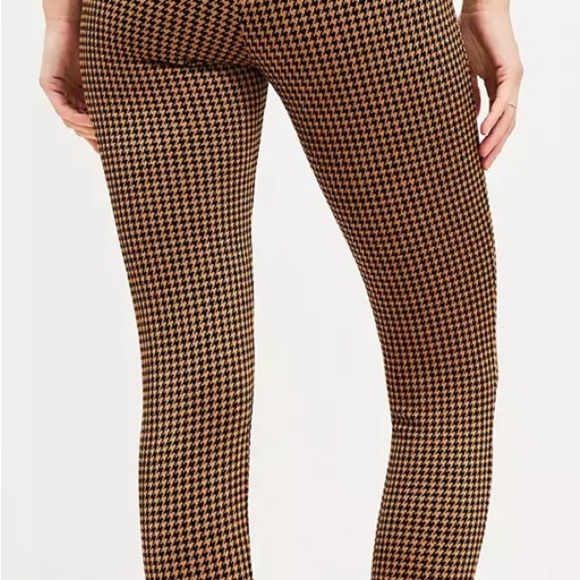 LOFT Brown and Black Leggings with Houndstooth Pattern - Picture 3 of 5